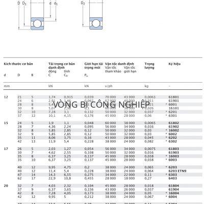 Vòng bi cầu 1 dãy không có nắp che SKF d 12 – 22 mm 61801 61901 6001 16101 6201 6301 61802 61902 16002 6002 6202 6302 61803 61903 16003 6003 6203 6303 6403 61804 61904 16004 6004 6204 6304 640462/22 63/22 ETN9 Catalog