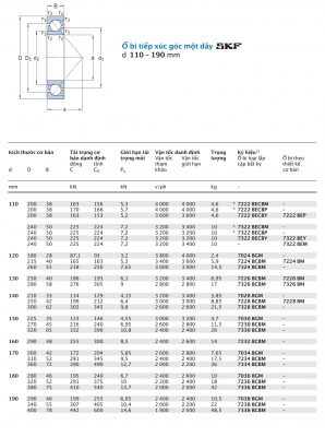 Vòng bi tiếp xúc góc 1 dãy d 110 - 190 mm 7222 7322 7024 7224 7324 7226 7326 7028 7228 7328 7030 7230 7330 7232 7034 7234 7334 7036 7236 7336 7038 7238 7338 BECBM BECBP BECBY BGM BCBM Catalog