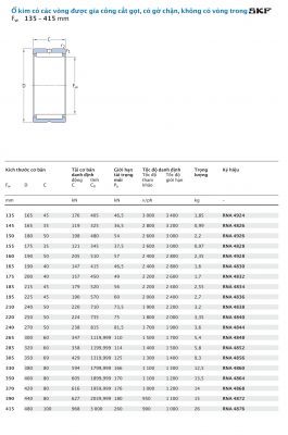 Ổ kim gia công cắt gọt có gờ chặn, không vòng trong SKF Fw 135 – 415 mm RNA 4924 4826 4926 4828 4928 4830 4832 4834 4836 4838 4840 4844 4848 4852 4856 4860 4864 4868 4872 4876 Catalog