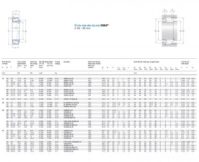 Ổ côn một dãy hệ mét d 35 – 45 mm T2EE JL 32007 30207 32207 33207 30307 31307 32307 32307 32307/37 JL 69349 A/310/Q JL 69349/310/Q 32008/38 X/Q 32008 33108 30208 32208 33208 T2EE 040/QVB134 30308 31308 32308 32009 33109 30209 32209 33209 T7FC 045/HN3QCL7C T2ED 045 30309 31309 32309 32309 J2/Q BJ2/Q /Q X/Q QVB134 QCL7C HN3QCL7C F/710 Catalog