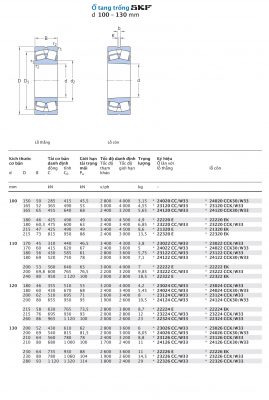 Ổ tang trống SKF d 100 – 130 mm 24020 23120 24120 22220 23220 21320 22320 23022 24022 23122 24122 22222 23222 22322 23024 24024 23124 24124 22224 23224 22324 23026 24026 23126 24126 22226 23226 22326 CCK30/W33 CCK/W33 CC/W33 E EK CC CCK Catalog