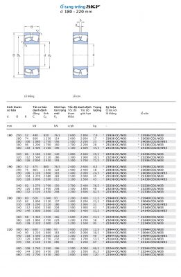 Ổ tang trống SKF d 180 – 220 mm 23936 23036 24036 23136 24136 22236 23236 22336 23938 23038 24038 23138 24138 22238 23238 22338 23940 23040 24040 23140 24140 22240 23240 22340 23944 23044 24044 23144 24144 22244 23244 22344 CCK30/W33 CCK/W33 CC/W33 Catalog